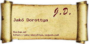 Jakó Dorottya névjegykártya